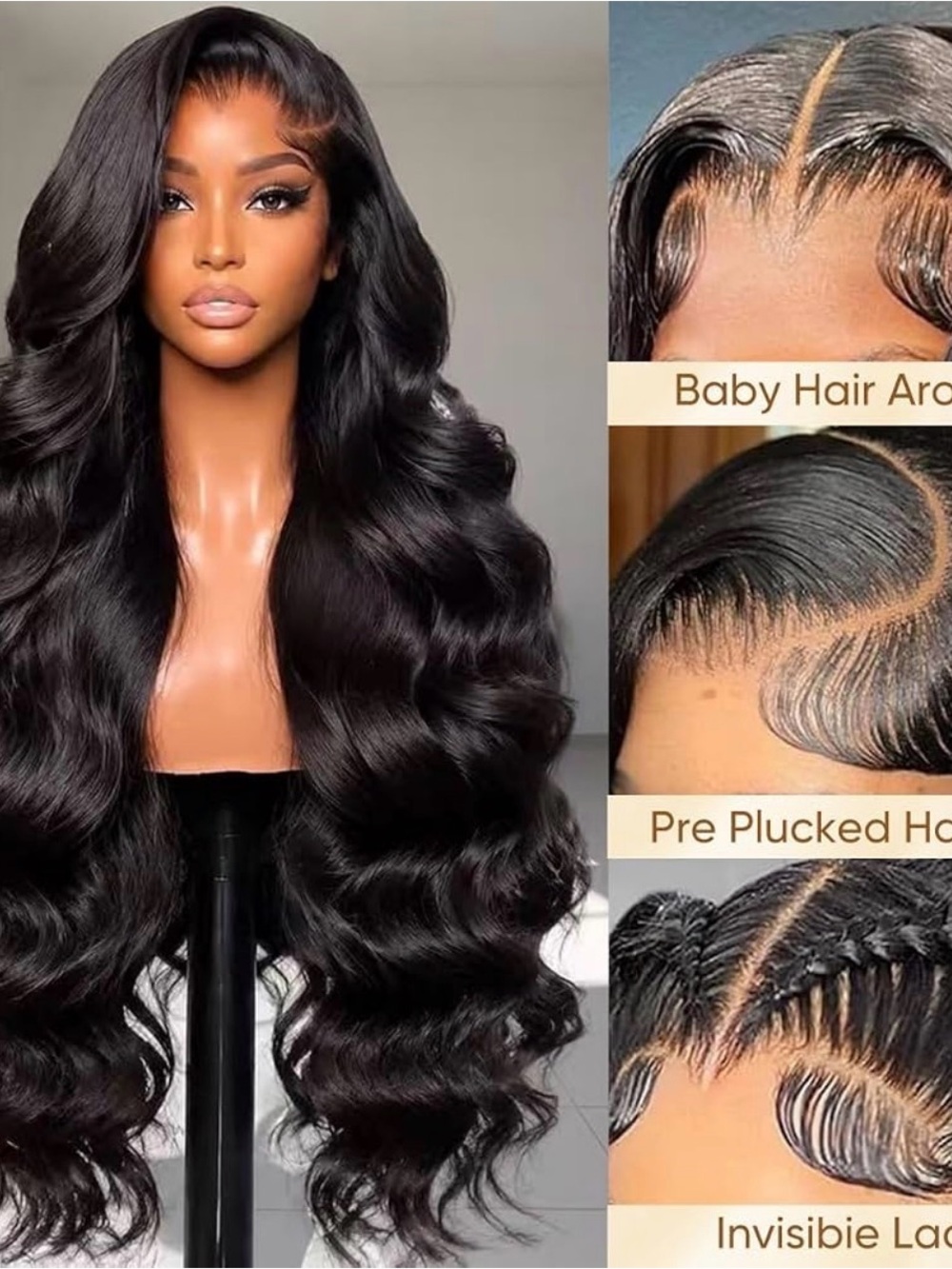 30” 13*6 HD lace front human hair wig body wave,200 density.
